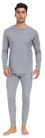 GOODSALEOK Ropa interior térmica para hombre, ropa interior térmica para hombre, ropa interior cálida para el hogar, invierno, esquí, deportes al aire libre, Gris (Light160g), L