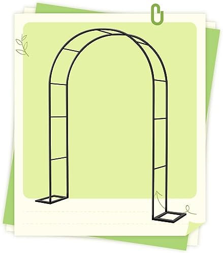 GueTTO Rosenbogen Verzinkt Rost Rankhilfe Torbogen Rosen Gartenbogen Freistehend Hochzeit Rankbogen Metall Stabil Für Pergola Terrasse Hinterhof Breite 120 140180 240 300cm,Schwarz,W350*H220cm