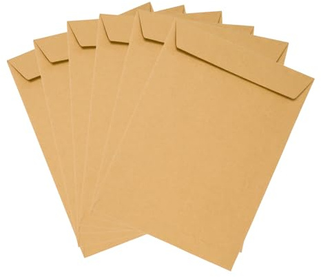 Emerson 20 fraktpåsar DIN B5 brun 176 x 250 mm 80 g affärskuvert rak klaff självhäftande utan fönster kuvert stora brev format brevlådepapper