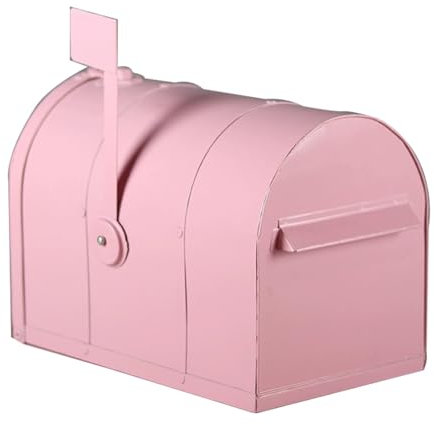 LMXRYPD Cassetta Postale Decorative in Ferro Battuto, Cassetta Posta Che Richiedono Il Montaggio su Palo, per Casa, Esterno, Negozi, Parchi di Divertimento(Pink,25cm/9.8in)