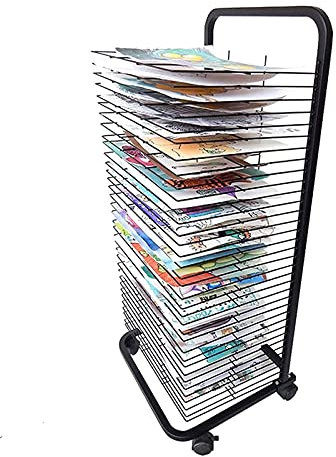 WQZzjm Mobiler Kunst-Trockenständer, Kinder-Zeichnungs-Trockenständer, sehr gut geeignet für Künstler-Leinwand, Papier, Drucke, platzsparende Regale, 20 Regale (20 Schichten)