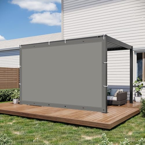 Large Size Outdoor Waterproof Sun Shade Sail 2.5 x 5m Tear Resistant Fabric UV Block Patio Cover for Terrace Balcony Yard Camping Light Grey Extra Large 8.2 x 16.4ft
