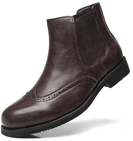 SANNAX scarpe da uomo Chelsea boots Stivaletti vintage alla moda Business high-top casual da uomo Mocassini formali, marrone 3, EU 40