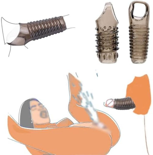 Cock Rings for Men Penis Sleeve Cock Enlarger Reusable Penis Enlarge Sleeves Girth, Delay Ejaculation Stronger Erection Enhancement Sex Toys Silicone Penis Rings for Men 2pcs Adult Sex Toys for Men