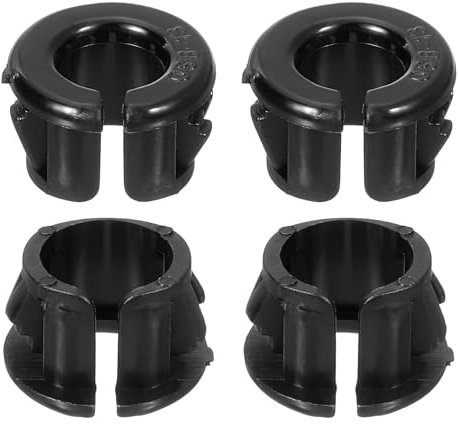 sourcing map Lot de 38 œillets à clipser pour câble, bague de montage ouverte de 1,27 cm de diamètre – Œillets ronds en nylon noir pour câble