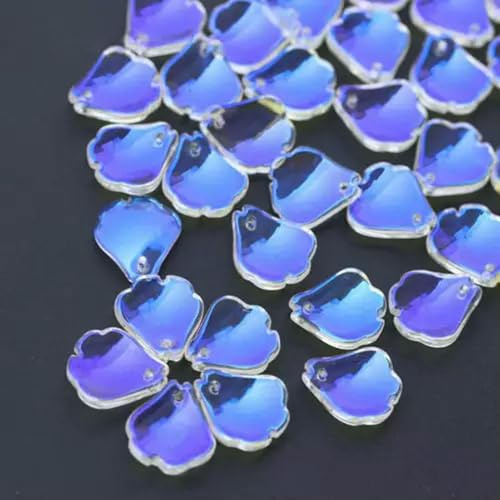 Lot de 10 pendentifs en Forme de pétales de Fleurs en Cristal Aurora pour Bijoux DIY-6#Pommier Sauvage (14 x 16 mm)