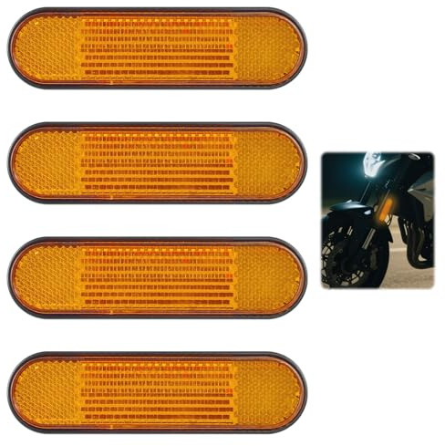 Kuugeo Catadioptre Moto,4 Pièces Catadioptre Velo E4 100 x 24 x 8mm pour Moto et Vélo - Réflecteur de Réflecteur Moto pour Plaque - Compatible Scooter Cyclomoteur