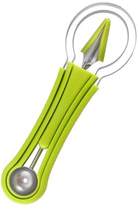 GLEAVI 1 Set Scavino Frutta Acciaio Inossidabile Utensile per Melone e Anguria Design Ergonomico e Facile da Utensile Multifunzionale per Frutta