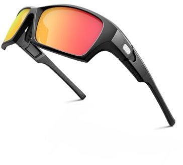 DUOCIYUAN Schnelle Brille Rave, Fahrradbrille für Herren Damen Sport Sonnenbrille TR90 Ultraleicht Sportbrille Polarisiert mit Verstellbare Nasenpads und Bügel UV400 Laufbrille für Fischen Rennrad