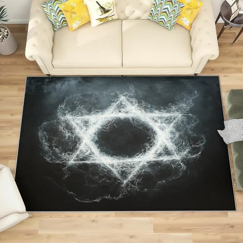 Franela Alfombras de Habitacion Antideslizantes 80x150 cm Conjunto GeoméTrico de Estrellas Tapete Suave Que No se Desprende, Gris Alfombras para Interiores para Sala, Dormitorio, Comedor