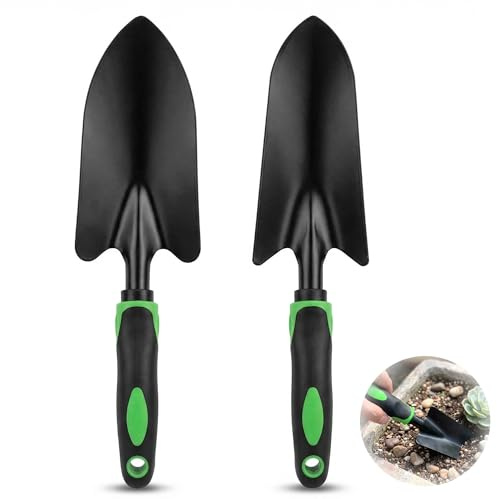 2 Pièces Truelle de Jardin, Pelle Jardinage Petite | pour Planter, Désherber et Ameublir le Sol, Robustes et Durables, Confortables et Économes en Énergie