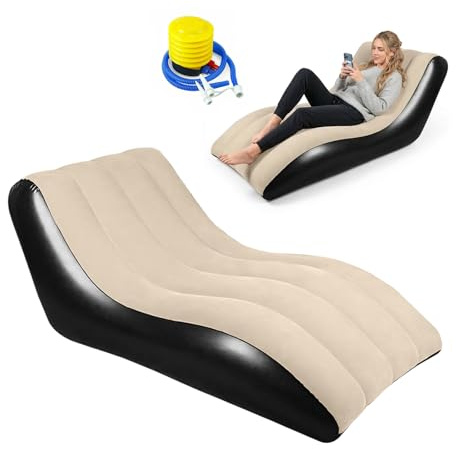 Tutamaz Aufblasbares Sofa, Aufblasbarer Sessel, Wasserdichtes Luftsofa Aufblasbares, Sessel, Sofa und Couch mit Beflockter Oberfläche für Wohnzimmer, Couch Aufblasbar Outdoor Camping