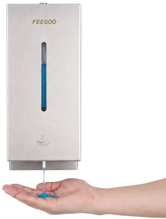 FEEGOO Automatischer Wand-Seifenspender, 1000 ml, eckig, Silber