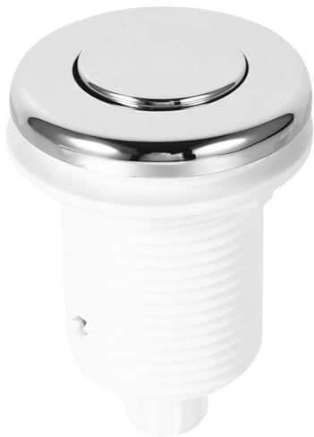 VOSAREA Interrupteur à Bouton-Poussoir Pneumatique Ressort INOX 304 Blanc Plastique Abs Solide Étanche et Résistant la Pression pour Spa et Bain