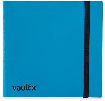 Vault X Raccoglitore per Carte da Collezione a 12 Tasche con Cinturino, 480 Carte, Formato Standard, 20 Pagine a Caricamento Laterale, Raccoglitore per Giochi di Collezionabili, Sport, TCG (Blu)