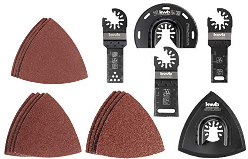 Einhell - Kit di avviamento per strumenti multiuso, 17 pezzi, 1 lama per segmento, 3 lame per sega a immersione, 1 piastra abrasiva delta, 12 carta vetrata)