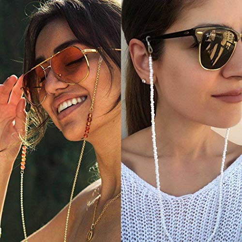 Bohend Boho Sonnenbrillen Kette Gold Bohemien Frauen Brillenkette Korn Brillenzubehör Zum Brillen und Sonnenbrillen (2 Stück)