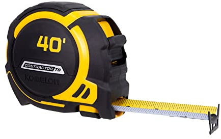 Komelon 40-Ft Contractor TS Wide blade Tape Measure with Backside Printing, Manual Lock, Long Standout (93440)