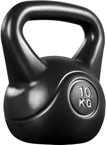 Yaheetech Pesa Rusa Kettlebell de Hormigón 10 kg Culturismo en Casa Negro
