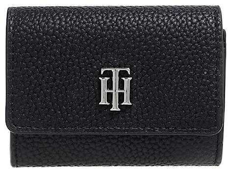 Tommy Hilfiger Damen Th Element Cc Halter mit Reißverschluss Reisezubehör-Bi-Fold-Brieftasche, Schwarz,13.70 cm x 10.50 cm x 3.60 cm