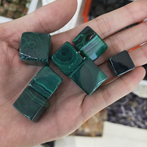 WGPHDW Kristallheilung Meditation Dekoration 7 stücke Schöne Malachit Kristall Tumble Steine poliert Eiswürfel Stein Heilung Chakra Reiki Stein als Geschenk Haus Dekoration