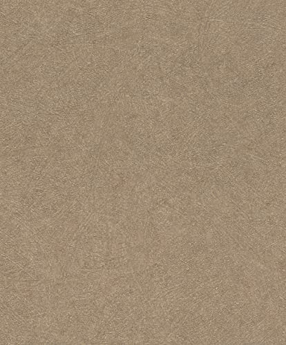 Rasch Tapeten 520286 - Vliestapete in Braun und Gold mit 3D Struktur und Used-Look aus der Kollektion Concrete - 10,05m x 0,53m (LxB)