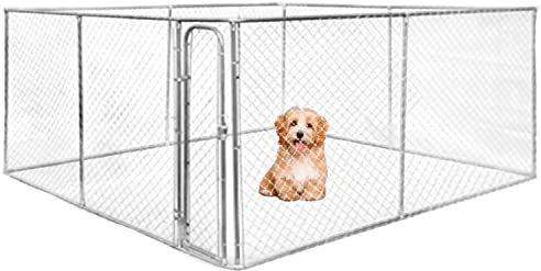 Nordic ProStore 4 x 4 m Hundezwinger - Welpen Zwinger Hund Mit Dach - Zwinger Für Hunde Draußen ohne - Verzinktem Stahlkettenglied Hundekäfig Metall – UV, Witterungsbeständig Kennel Für Hunde