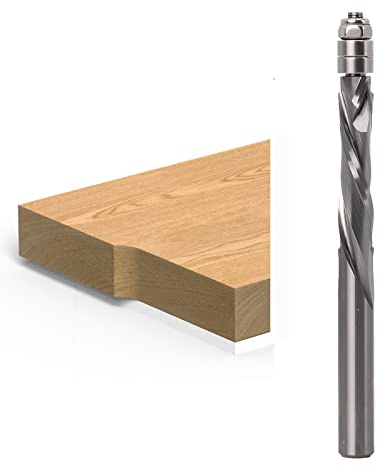 Sinoprotools Compression Spiral Flush Trim Router Bits,1/4 Inch Shank CNC Solid Carbide Flush Trim Router Bit, Compression Milling Cutter with Top Bearing Up&Down-Cut 1/4X1/4X1-1/8X3