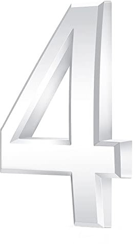 NeuWee Numero Civico, Numeri Civici Autoadesivi 3D da 7.5 cm, Numeri di Indirizzo Impermeabili Adesivi, Moderna Porta Numeri per Casa, Ufficio, Hotel, Appartamento, Porta, Camera Parete (Argento, 4)