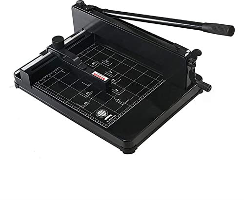 YyDDs Papierschneider A4 Kommerzielle Hochleistungs-Guillotine-Trimmer Härte-Papierschneider Metallsockel Desktop-Stapelschneider für das Heimbüro