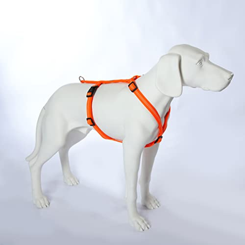 Feltmann Hundegeschirr Mantrailing/Suchgeschirr Basic - Super Soft, Neonorange, reflektierend, Bauchumfang 55-75 cm, 20 mm Bandbreite