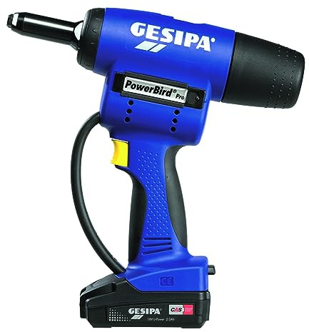 Gesipa PowerBird Pro Gold Edition CAS (Bürstenloser Motor, Setzkraft 20.000 N, für Blindniete ab Ø 2,4 mm bis Ø 6,4 mm aller Werkstoffe, ohne Akku, Blindnietgerät, Nietzange) 1679665