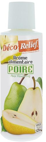 Déco Relief - Arôme Liquide Poire 125 ml - Arôme Alimentaire Pâtisserie & Yaourtière - Pour Gâteaux, Pâtisseries, Yaourts - Arôme Concentré - ARO36.