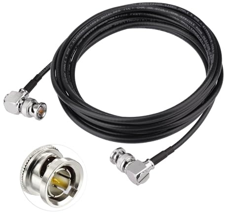 Superbat Cavo SDI 6G BNC 75 Ohm Maschio a Maschio Belden 1855A Sottile 5m | Doppia Schermatura, BNC Angolato, Flessibile, HD/3G/6G, 4K, 1 Pezzo, per Blackmagic, Telecamera, Convertitore, Monitor e CCTV