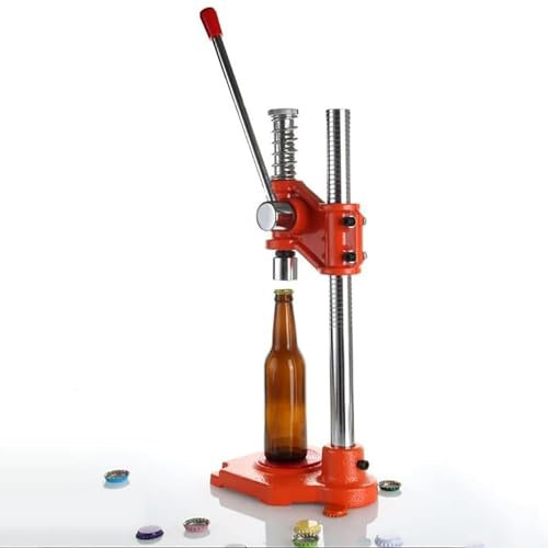 oiakus Manual Capping Machine, Home Brewing Equipment Crown Capper, Beer Bottle Capper Tool with Non-Slip Base and Adjustable Handle, 26mm Round Bottles Caps for Homebrew Beer and Soft Drinks