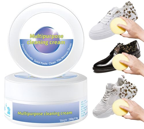 Weisse Schuhe Reinigungs Creme, 2024 Neu Multifunktionale Reinigungs und Fleckentfernungscreme für Sneaker Reiniger Weiß, Shoe Cleaning Paste Schuhreiniger für alle Oberflächen (2 Stück)