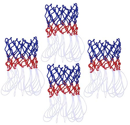 MUSISALY 4stücke Tricolor Basketballnetz Aus Robustem Nylon Langlebiges Ballnetz Für Innen Und Außenbereiche Geeignet Für Standard Und Jugendbasketbälle