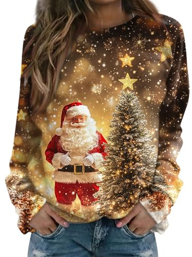 Générique , Pull De Noel Femme Polaire Mode Drole Chaude Tenue Original Couple Original Moche De Noel Rigolo Grande Taille Rouge Pull Chaud Femme Chemisier M