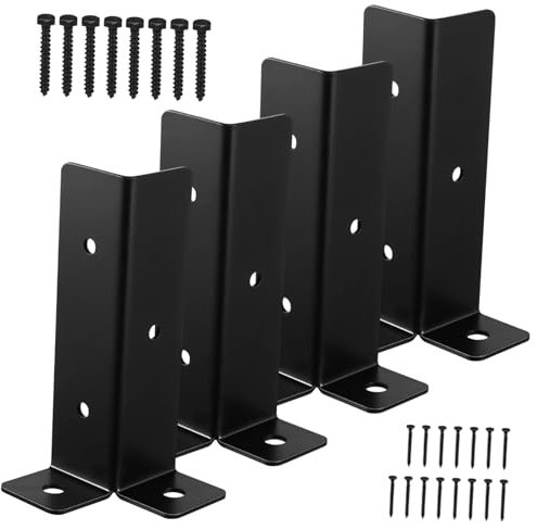 NUOBESTY 4pcs Heavy Duty Fence Post Brackets for Deck Post Base Bracket for Repair and Support in Garden Decorations Outdoor