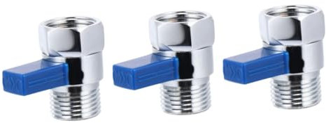 Angoily 3st Wasser Absperrventil Handbrause Wasserventil Duschkopf-absperrventil Wasserregelventil Regler Duschkopf-steuerventil Handhaben Wassersparer Filter 1/2 Zoll Ventil Silver Kupfer