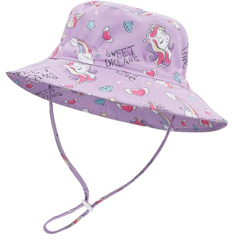 LACOFIA Kleinkind Baby Sonnenhut Unisex Kinder Sommer Mütze Hut für Strand Schwimmen Schwimmbad Breiter Krempe/Schnell Trocknend
