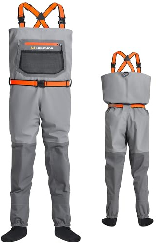 Hunthor Fishing Waders for Men Waterproof Breathable Chest Wader with Insulated Stockingfoot for Fly Fishing, Hunting, Wading