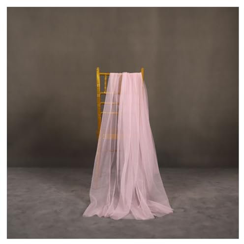 GreatRise 2m×150cm Tüllstoff Tüll Dekostoff Transparent Dekoband Hochzeit Hintergrund Vorhang Querbehang Hochzeitsbogen Gardinen für Torbogen Zeremonie Fotografie Party Stuhl Schärpe Deko Rosa