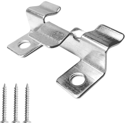 Enwye Clips de Fixation pour terrasse Composite, Fixation pour Planche, Plaque décorative Composite, Fixation dissimulée en métal avec vis pour quille en Bois (100 Clips de Fixation)