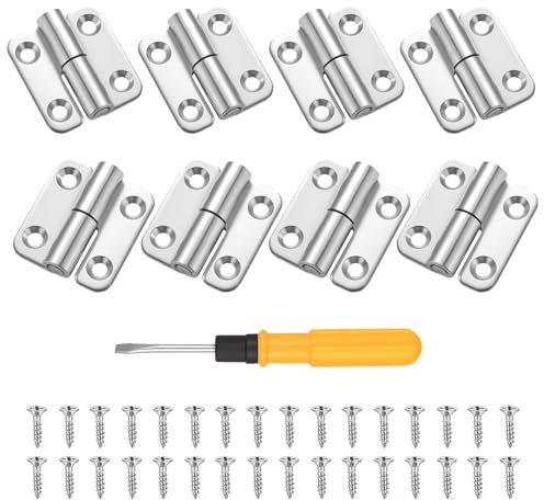 8 Pcs Charniere Porte Lourde, Charnières de Porte Pliables, Charniere Amovibles, Charnières de Porte Pliantes en Acier Inox pour Intérieures Extérieures Fenêtres Armoires(4 gauche + 4 droite)