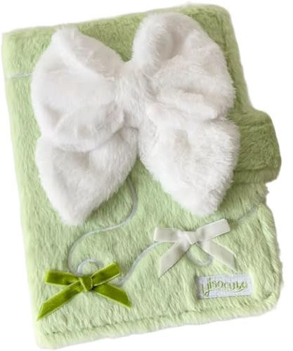 Ymxygz Album Fotografico in Peluche con Fiocco Grande, Formato A5, Mini Album Collezione con 10 Inserti per Conservare Foto E Biglietti Illustrati