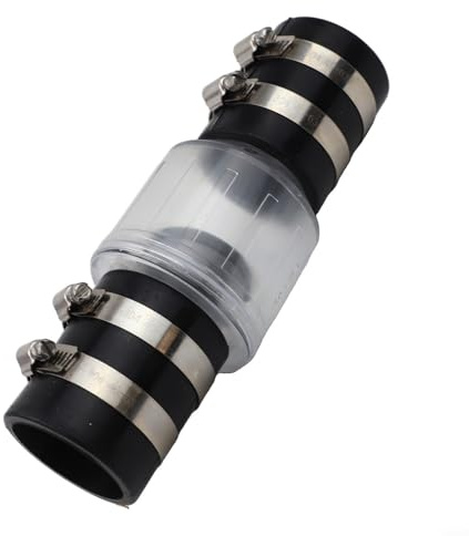 Qualoramall Abwasserpumpen-Rückschlagventile, leise, federbelastete Pumpe, Rückschlagventil, transparent, Rückflussverhinderer für Entwässerungssystem (3,8 cm)