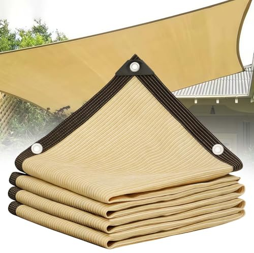 Toldo de jardín con ojales, 90 % de protección UV, resistente al viento, para patio, balcón, invernadero, piscina, red de sombra para plantas y espacios al aire libre