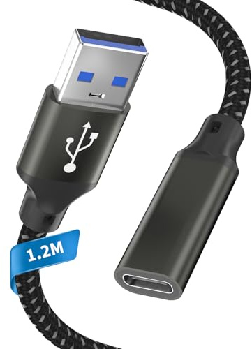 layajia Adaptador USB Tipo C a USB 3.0, Cable OTG Tipo-C Macho a USB Hembra Convertidor Compatible con iPhone 17/16/15 Pro Max, iPad Mini/Pro, MacBook Pro/Air, Samsung Galaxy S25-1,2m