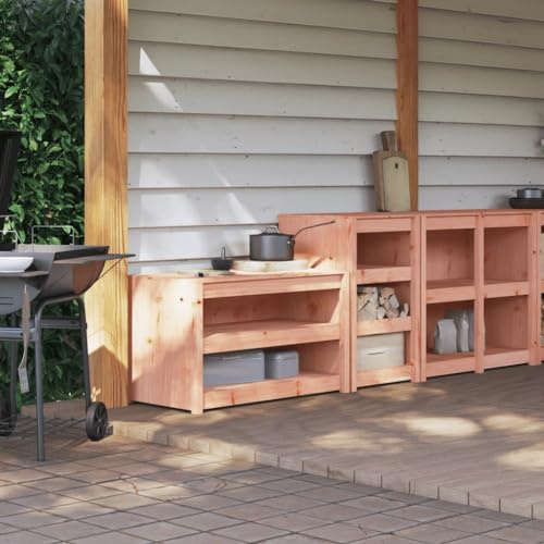 Mimdixy Mobiletto angolare per lavello, da cucina, per esterni, 2 pezzi, in legno massello Douglasie, mobiletto angolare per soggiorno, cucina e studio, facile da mantenere